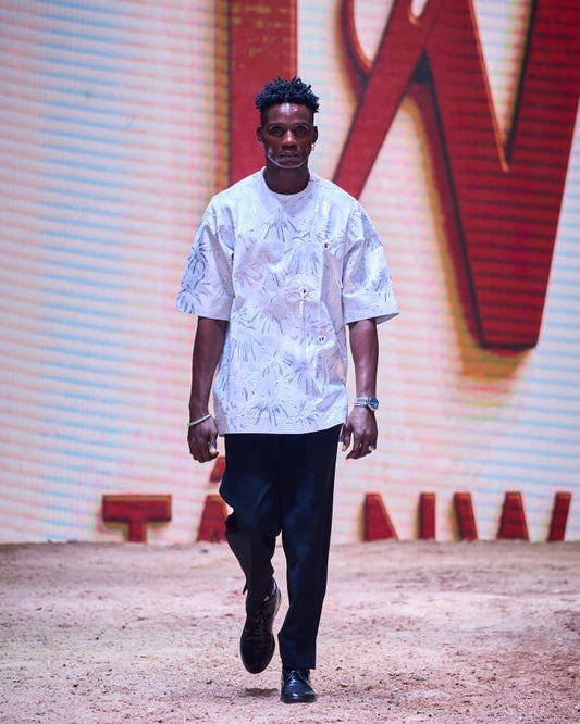 Embroidered Short-Sleeve Agbada